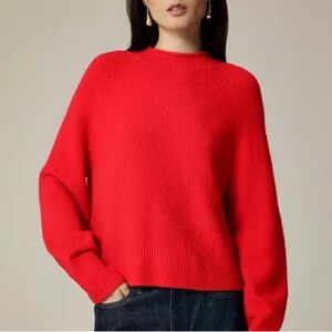 J. Crew Women’s Bright Red Roll Neck Sweater, Size Medium
